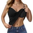 thumbnail image 4 of Camisole Tops for Women 2 PCs Built in Padded Bra Sweetheart Neck Adjustable Spaghetti Strap Cotton Cami Tank Tops Undershirts Soft Bodycon Sleeveless Tank Top Daily Running Yoga Tops, A L, 4 of 5