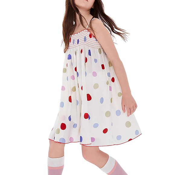 FhsagQ Dresses Girls Christmas Dresses 5T Formal Toddler Girls Sleeveless Prints Dress Dance Party Dresses Clothes Christmas Dresses for Girls 6-7 Years Old Sun Dress White 3-4 Years