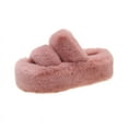 thumbnail image 1 of Fluffy Slippers Women's Outfit Spring and Autumn Flat Toe Cute Fluffy Cotton Slippers, 1 of 6