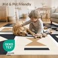 thumbnail image 4 of ODIKA 9'x12' Black Beige Neutral Geometric Abstract Washable Area Rug Contemporary Handwoven Style for Dining Room, Basement, Large Office, Non-Slip Chair-Friendly, 4 of 7
