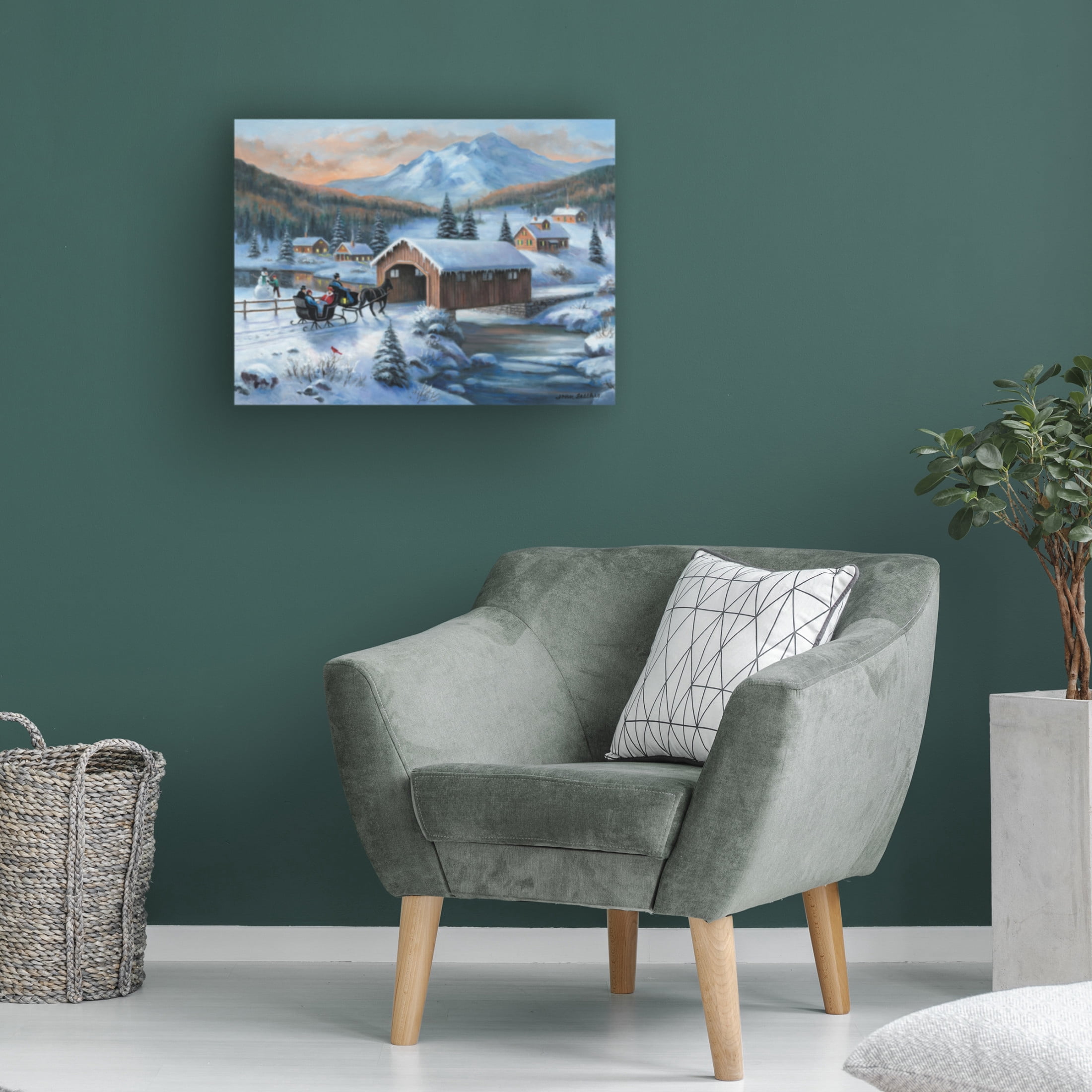 Canvas Wall Art - John Zaccheo 'Winter Wonderland' Wall Art for Living Room, Bedroom, or Office Décor by Trademark Fine Art - 32 x 24 Inches