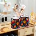 thumbnail image 3 of Yayeee 4 Pack Qtip Holder Bathroom Cotton Swab Canister with Lid Clear Dispenser Set, Futuristic Circles, 3 of 6