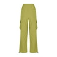 thumbnail image 3 of ZHYou Cargo Jogger Pants for Women,Oversized Fit,Elastic Waist,Streetwear Sweatpants with Multiple Pockets,Green,Size XL, 3 of 6