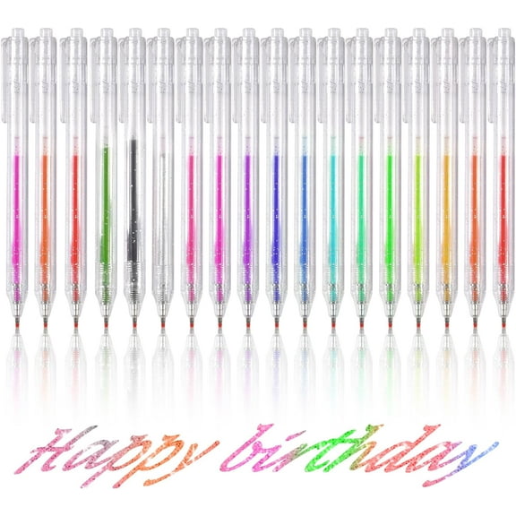 12 Pack Retractable Glitter Marker,Bexikou Glitter Colored Pen,Metallic Pen Glitter Pens Sparkling Markers Art Drawing Pens for Detailed Drawing, Coloring, Journaling, Sketching, Crafts