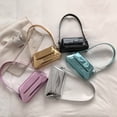 thumbnail image 4 of Bolso de hombro sencillo de color macarrón para niña, bolso de mano de color caramelo a la moda, 4 of 6