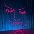 thumbnail image 2 of Glowneon Girl Face Art Line Neon Sign, Retro Wall Art Decor, 2 of 4
