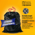 thumbnail image 7 of GLAD Black Garbage Bags, 90 Litres (23 Gallons), Drawstring, 24 Bags (8/Case) – Total 192 Bags, 7 of 7