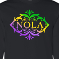 thumbnail image 4 of Inktastic Nola with Mardi Gras Colors Long Sleeve T-Shirt, 4 of 5