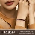 thumbnail image 5 of JeenMata 11 TCW July Ruby - Marquise Cut Birthstone Tennis Bracelet for Women in Eternity Design - White Gold Plating, Female, Adult, 5 of 9