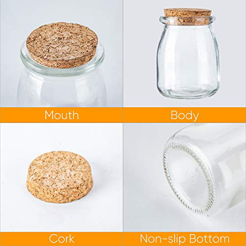 Details about   Mini Yogurt Jars 30 Pack 7 oz Glass Favor Jars with Cork Lids Glass Pudding...