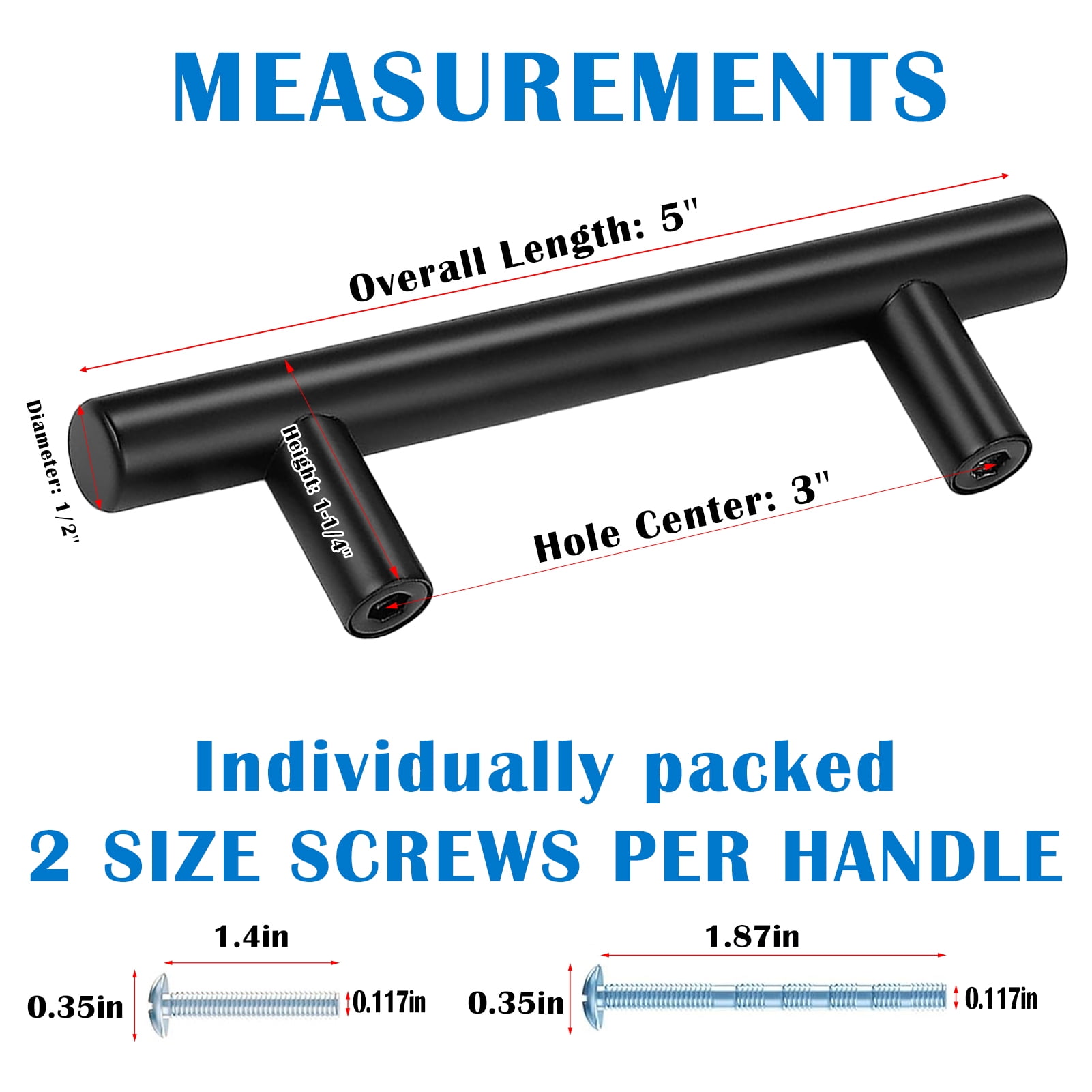 Fabulas 30 Pack Cabinet Handles, Black 3 Inch Hole Center Cabinet Drawer Pulls Stainless Steel Kitchen Hardware Handle