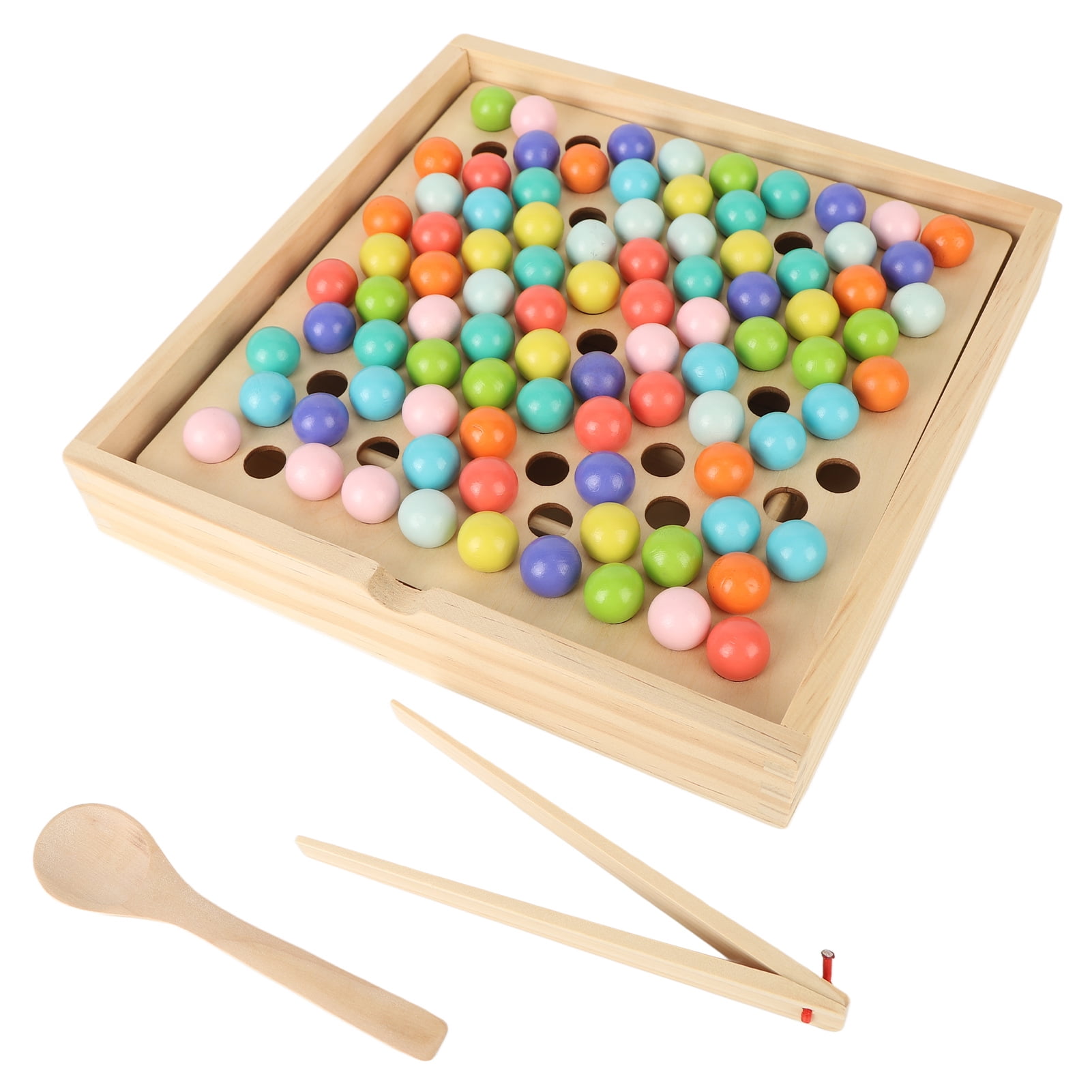 Wood Peg Board Game, Learning Wooden Board Bead Game Exercise