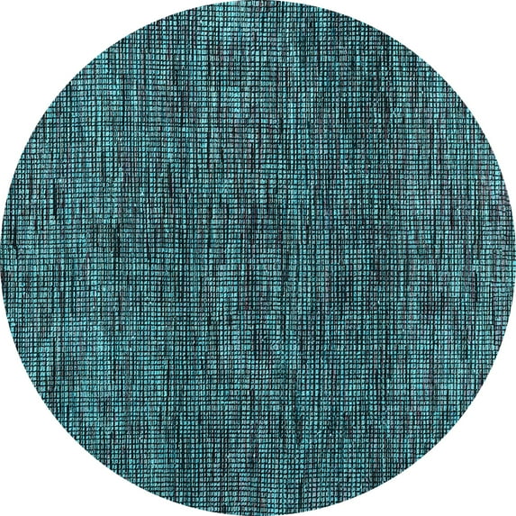 Ahgly Company Indoor Round Abstract Light Blue Modern Area Rugs, 6' Round