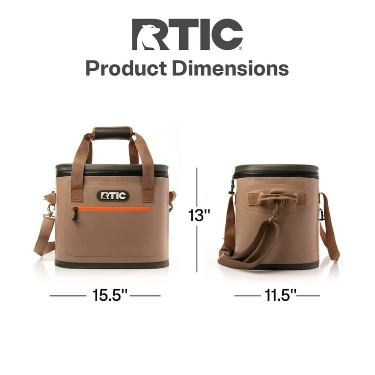 RTIC, Soft Cooler, 30 Can, 20 Qt, Leakproof Waterproof Tan