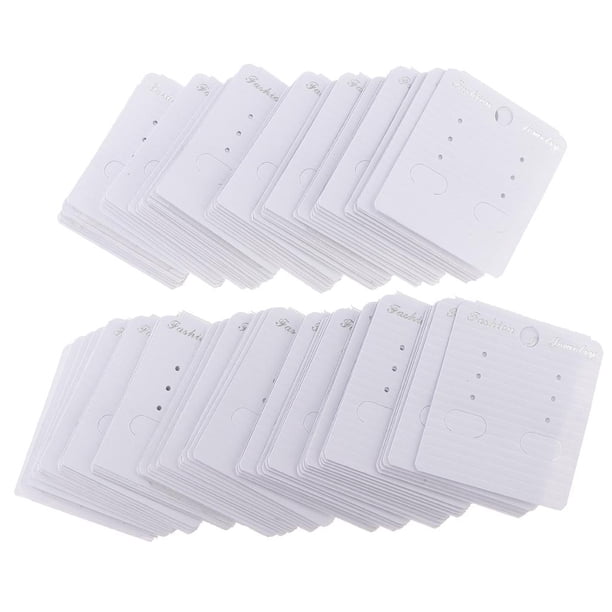 100 Uds., Tarjetas de exhibición de joyería de moda, tarjetas de paquete de joyas, tarjetas colgantes, etiquetas de exhibición para collar, pulseras, PVC blanco 45x48mm