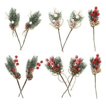 LOLIPPYY 10Pcs Artificial Mini Christmas Picks Berry Picks Stems Faux Pine Picks Floral Arrangement