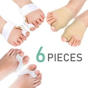Pinkiou 6 Pieces Bunion Relief Kit Hallux Valgus Big Bone Toe Corrector Splint Toe Straightener Pain Relief Orthotics Feet Care