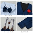 thumbnail image 3 of Toddler Boy Clothes Suit 1-6T Boys Formal Dress Shirt + Bowtie +Vest +Boutonniere +Suspender Pants Boys Gentleman Outfits Set, 3 of 10