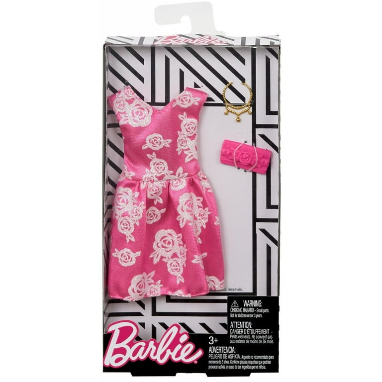 Barbie Complete Looks Pink White Floral Gown