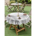 thumbnail image 4 of Outdoor Tablecloths with Umbrella Hole & Zipper, Gray Palm Leaf Round Tablecloths 60 Inch, Tropical Botanical Leaves Minimalist Waterproof Table Cloth, Patio/Pool/Picnic Table Covers, 4 of 8