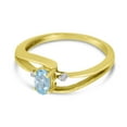 thumbnail image 3 of 14k Yellow Gold Oval Aquamarine And Diamond Wave Ring, 3 of 6