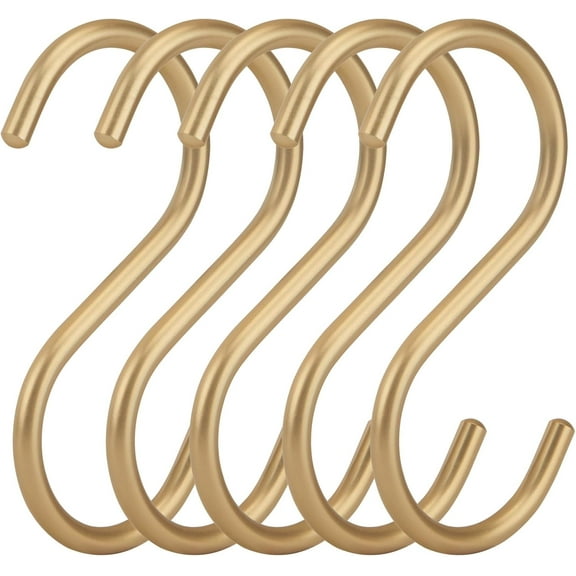 20Pcs Gold S Hooks,4.3inch Aluminum Alloy S Shaped Universal Hooks,Heavy Duty S Hanger Hooks,Utility S Hooks for Bathroom,Cloakroom,Kitchen Pots Pans Cups