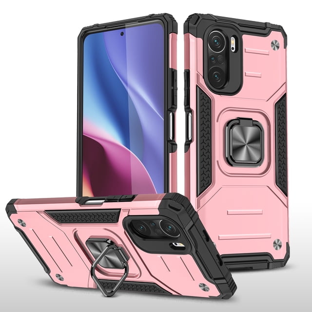 Funda de teléfono para Poco F3 de Uso Rudo Shock color + Mica de Cristal