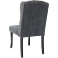 thumbnail image 6 of Cotton Fabric Solid Wood Dining Chairs, Accent Parsons Diner Chairs Upholstered Fabric Dining Room Chairs Wingback and Button Tufting Kitchen Chairs with Solid Wood Legs (Dark Gray,Set of 2), 6 of 9