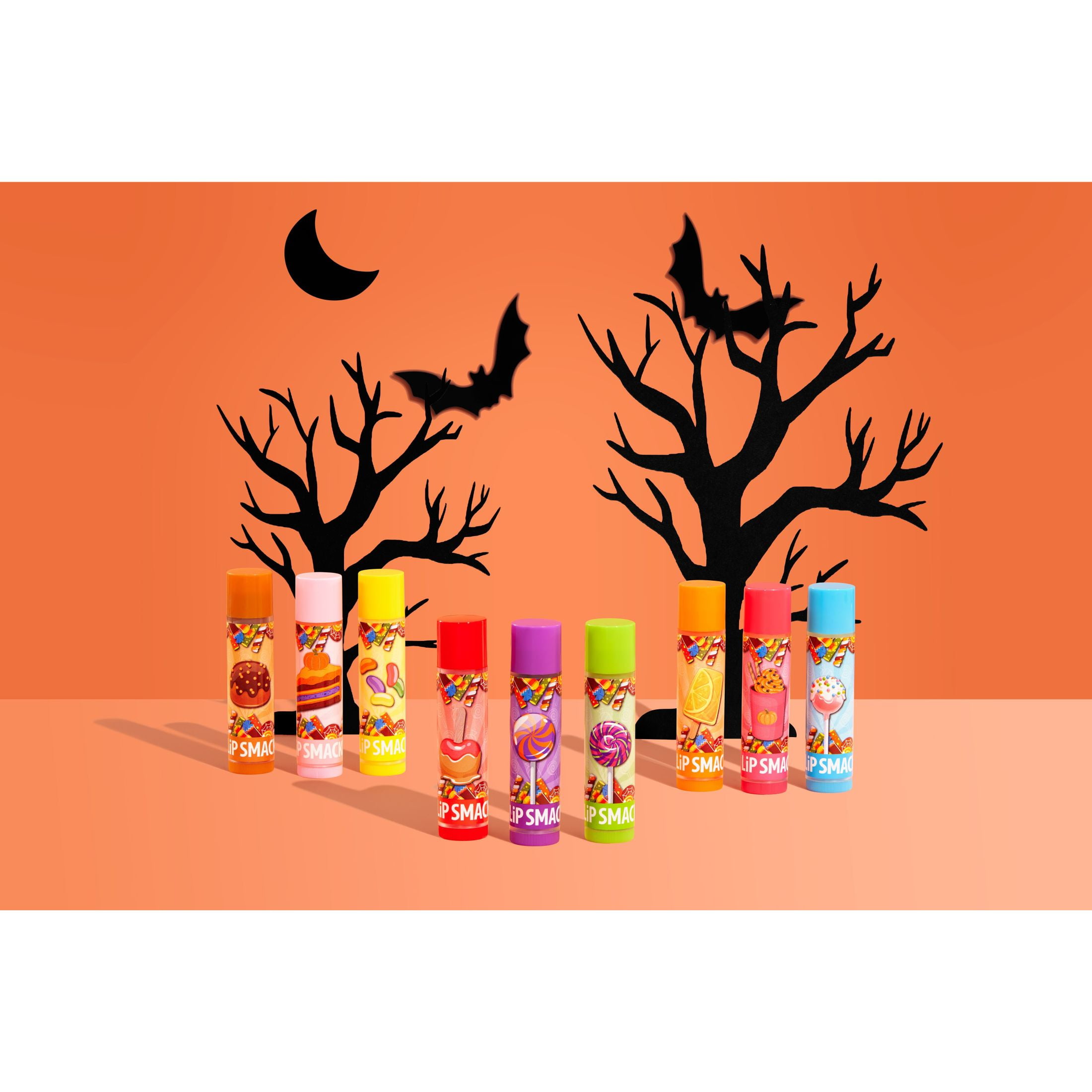Lip Smacker Halloween Sweet Candy Ornament Lip Balm Trio - Vanilla Cake Pop, Candy Apple, Chilling Citrus