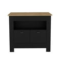 thumbnail image 2 of Dtwnek Kitchen Island with 2 Door Cabinet and Shelf, Black, 2 of 7