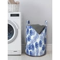 thumbnail image 3 of Floral Laundry Bag, Vintage Style Spring Flora Watercolor Style Peony Silhouettes, Hamper Basket with Handles Drawstring Closure for Laundromats, 13" x 19", Persian Blue, by Ambesonne, 3 of 4