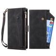 thumbnail image 2 of Luxury PU Leather Wallet Case for iPhone 14 Pro, Zipper Pocket Card Slots Holder Kickstand Flip Folio Cover with Shoulder Strap Crossbody Wrist Hand Strap Anti-Scratches Case,Black, 2 of 9