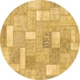 thumbnail image 1 of Ahgly Company Indoor Round Patchwork Brown Transitional Area Rugs, 3' Round, 1 of 4