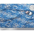 thumbnail image 2 of Soimoi Poly Georgette Fabric Wreath,Leaves & Denmark Rose Floral Decor Fabric Printed Yard 42 Inch Wide, 2 of 3