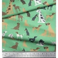 thumbnail image 3 of Soimoi Green Velvet Fabric Mix Dog Print Fabric by the Yard 60 Inch Wide, 3 of 3