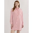thumbnail image 2 of Joyspun Women’s Woven Long Sleeve Button Front Sleepshirt, Sizes XS-3X, 2 of 6