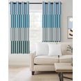 thumbnail image 2 of Colorful Stripe Blackout Curtains 72 Inches Long for Bedroom, Modern Teal Blue Green Vertical Striped Thermal Insulated Room Darkening Black Out Window Curtain Panels Grommet Drapes for Living Room, 2 of 8