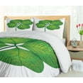 thumbnail image 5 of Ambesonne Clover Duvet Cover Set, Detailed 4 Leaf Shamrock, 2-Calking, Fern Green Yellow Green, 5 of 7