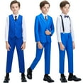 thumbnail image 4 of ETHAN Royal Blue Suit for Boys Church Wedding Dress Elegant Boys Dress Suits Size 8-10, 4 of 7