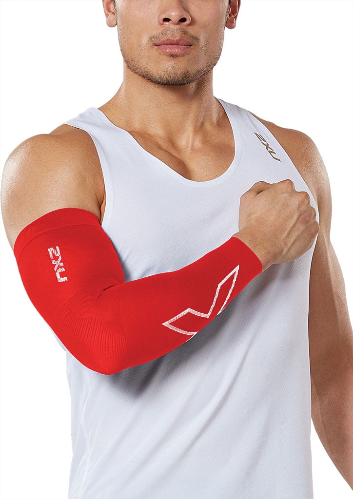 2XU Compression Run Arm Sleeve Red/White XS -