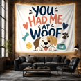 thumbnail image 6 of Cartoon Puppy Face With Ears Wide Smiling Mouth, Inspirational Illustration for Quote Lovers, Typography Wall Art, Valentine's Day Gift, Tapestry Wall Hanging for Bedroom and Dorm, 6 of 7