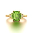thumbnail image 2 of HeartsAndYou 2ct Natural Peridot & Diamond Solitaire Step Accents Ring 14k SOLID Yellow Gold, 2 of 9