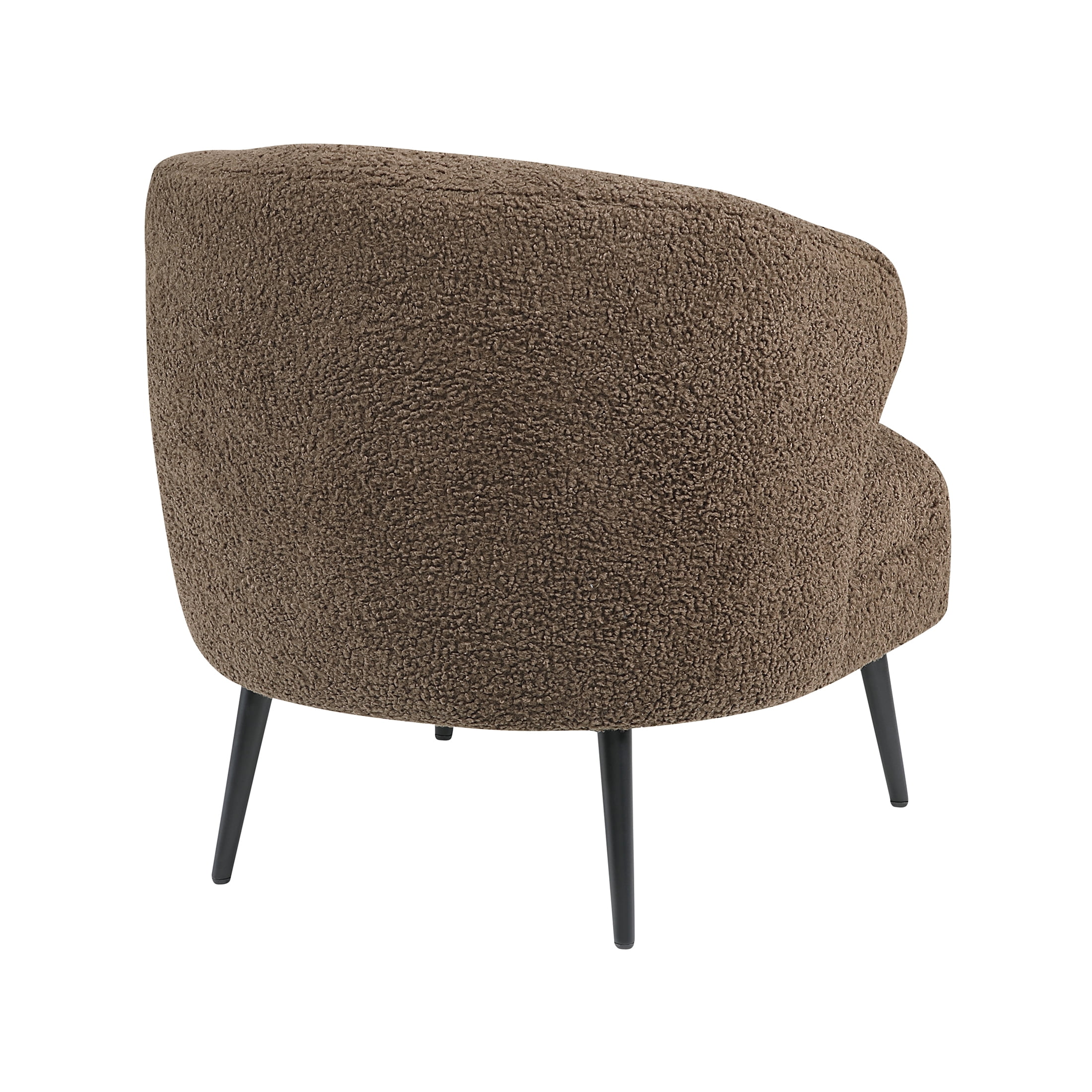 OakvillePark Crestlark Boucle Curved Back Accent Chair with Metal Legs, Brown