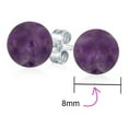 thumbnail image 4 of Bling Jewelry Womens Classic 8MM Natural Stone Round Bead Ball Stud Earrings .925 Sterling Silver, 4 of 5