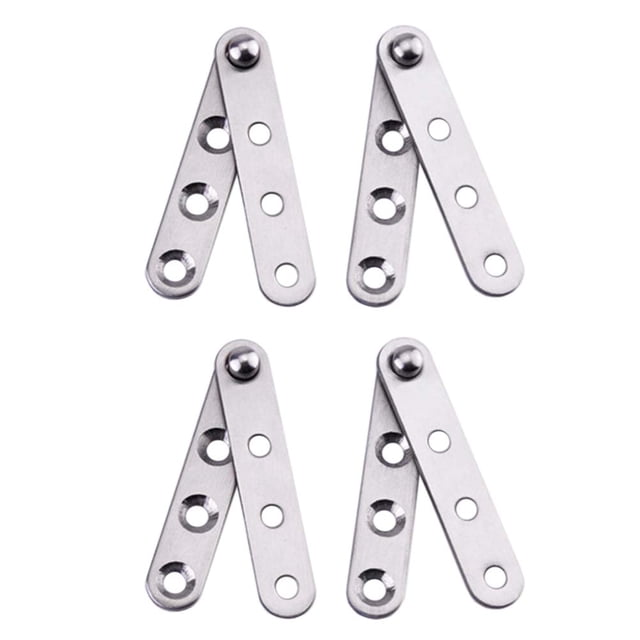Bisagras ocultas giratorias de 360 grados de acero inoxidable de 4 piezas, bisagras de pivote de puerta Accesorios para puertas de ventana de cajón de acero inoxidable (pequeño)