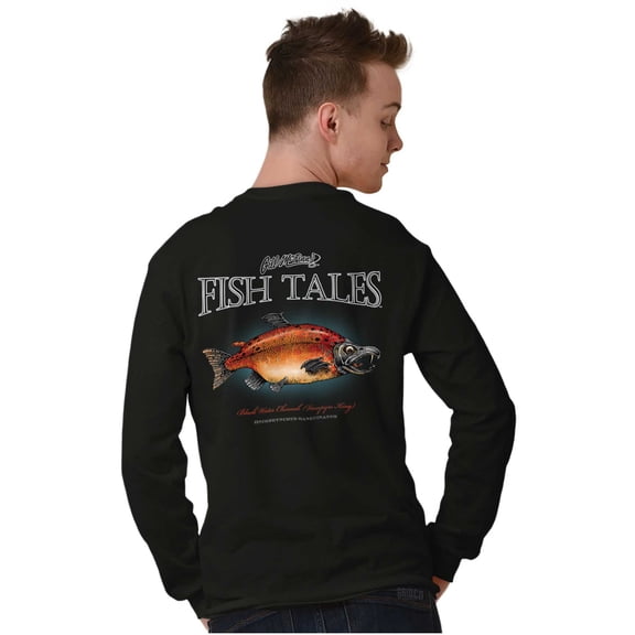 Fishing Long Sleeve Tees Shirts T-Shirts Black Water Chinook Fathers Day Gift