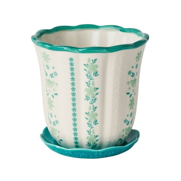 Pioneer Woman 6 Inch Ceramic Scallop Planter