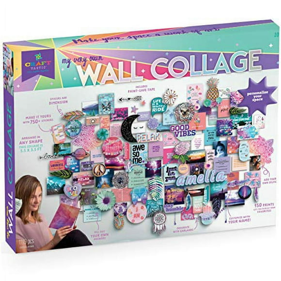 Craft-tastic - DIY Wall Collage - Craft Kit - Personalize Your Space with Inspiring Quotes, Pre-Cut Designs & Pictures (Includes Wall-Safe Tape)