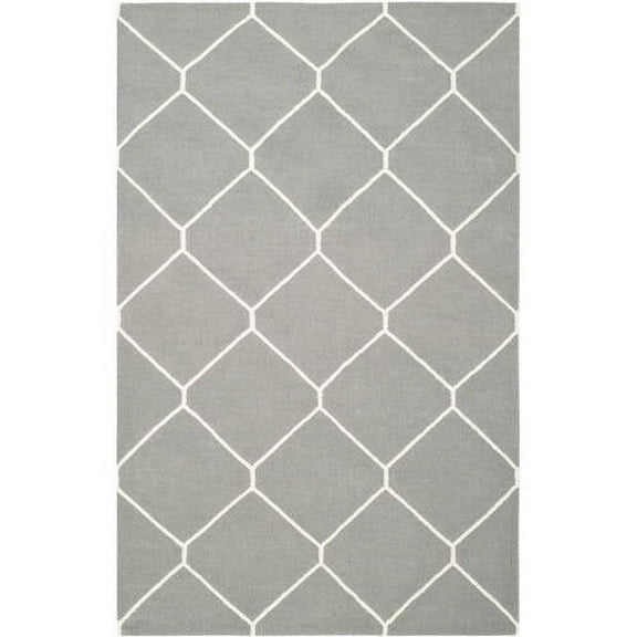 SAFAVIEH Dhurries Solomon Geometric Area Rug, Grey/Ivory, 2'6" x 4'