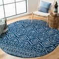 thumbnail image 3 of SAFAVIEH Tulum Merletta Oriental Area Rug, Navy/Ivory, 6'7" x 6'7" Round, 3 of 8